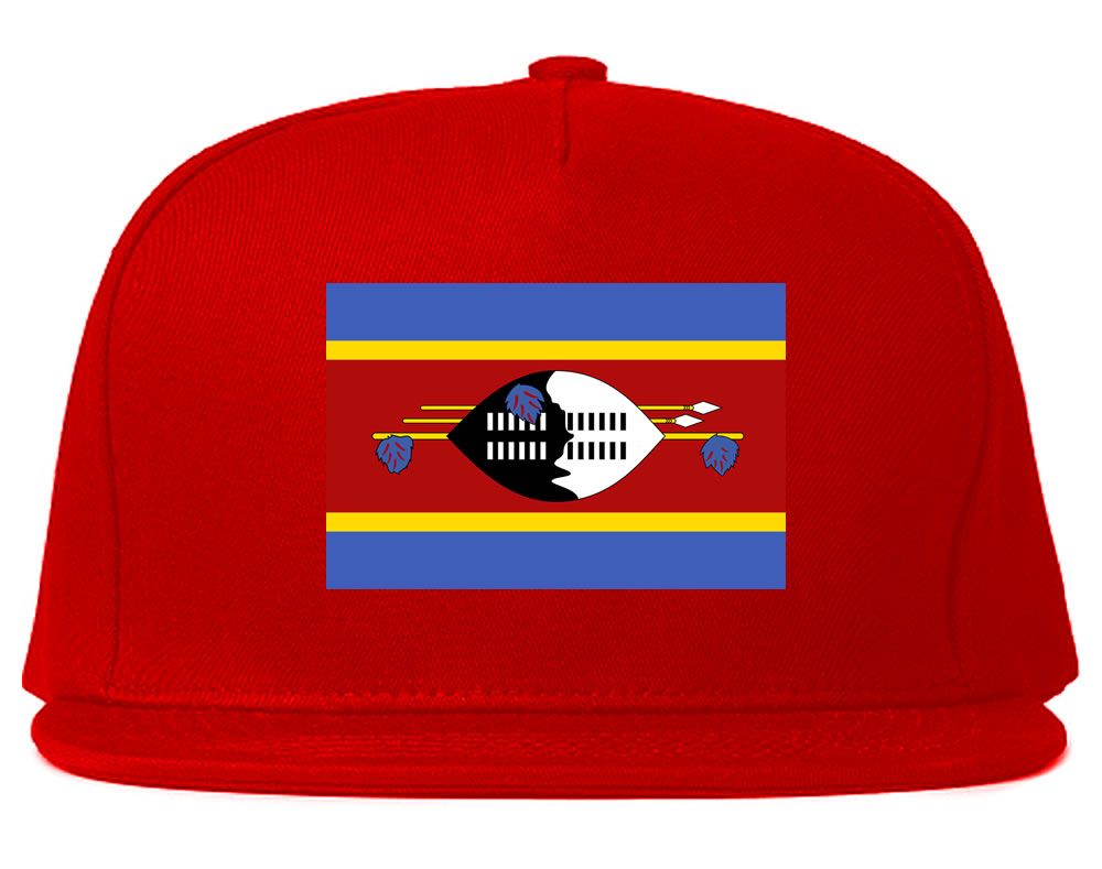 Swaziland Flag Country Printed Snapback Hat Cap Red