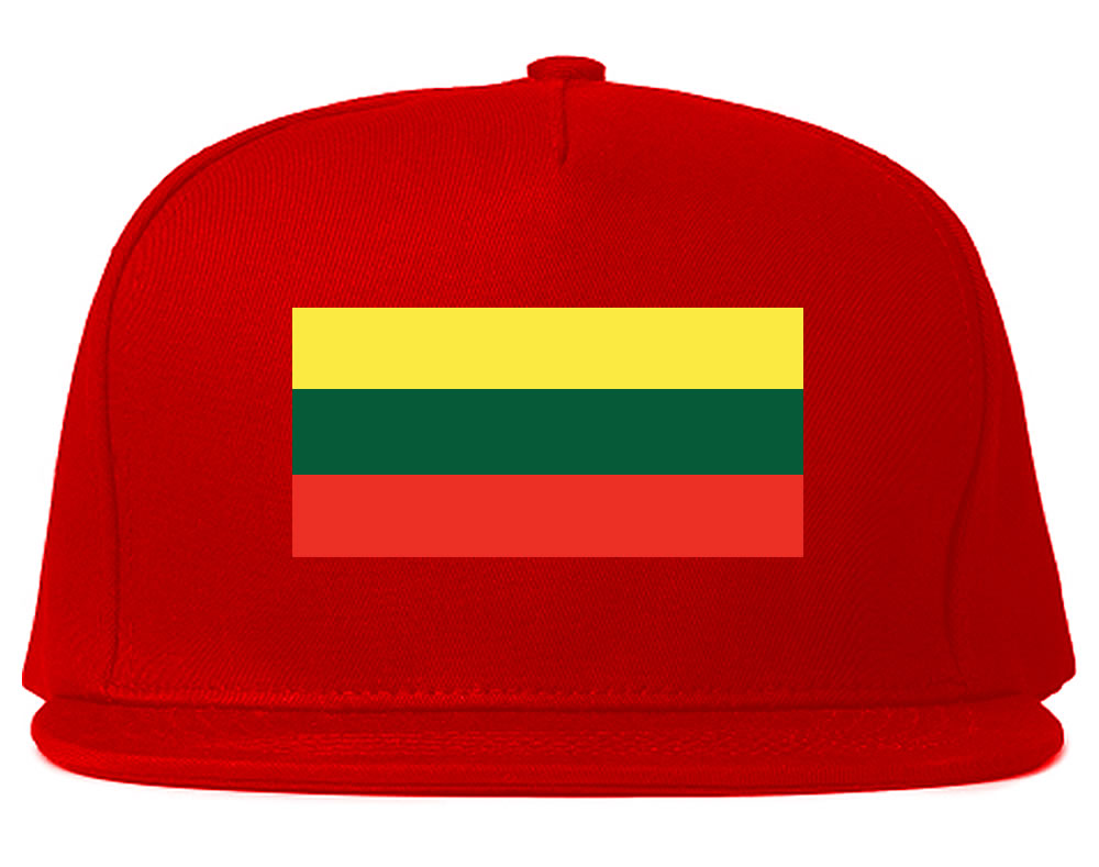 Lithuania Flag Country Printed Snapback Hat Cap Red