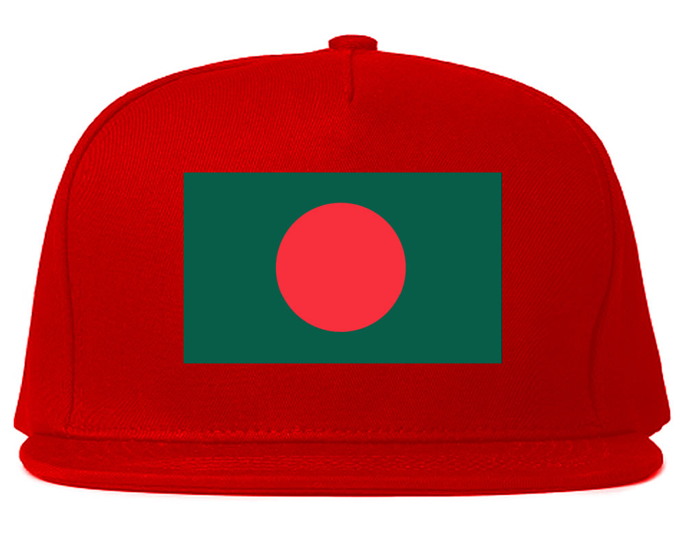 Bangladesh Flag Country Printed Snapback Hat Cap Red