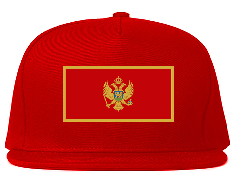 Montenegro Flag Country Printed Snapback Hat Cap Red