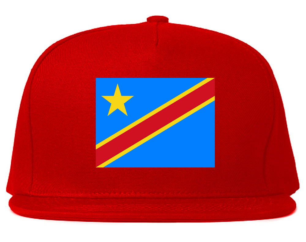 Congo Flag Country Printed Snapback Hat Cap Red