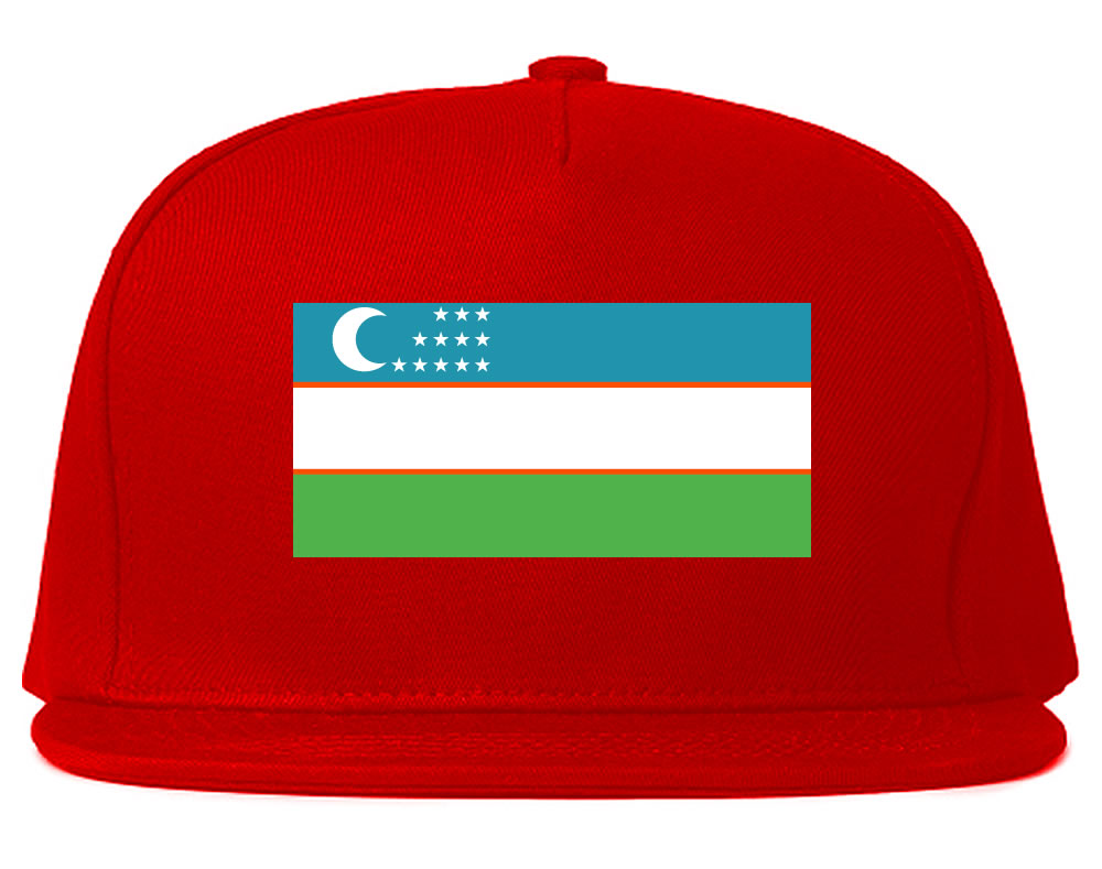 Uzbekistan Flag Country Printed Snapback Hat Cap Red
