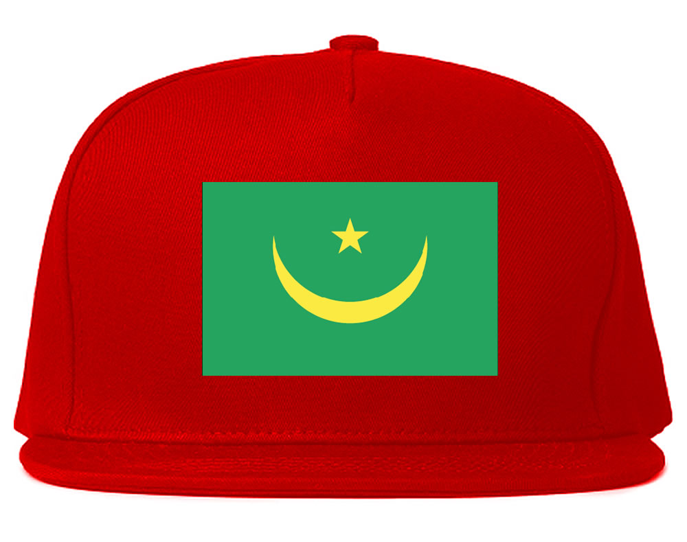 Mauritania Flag Country Printed Snapback Hat Cap Red