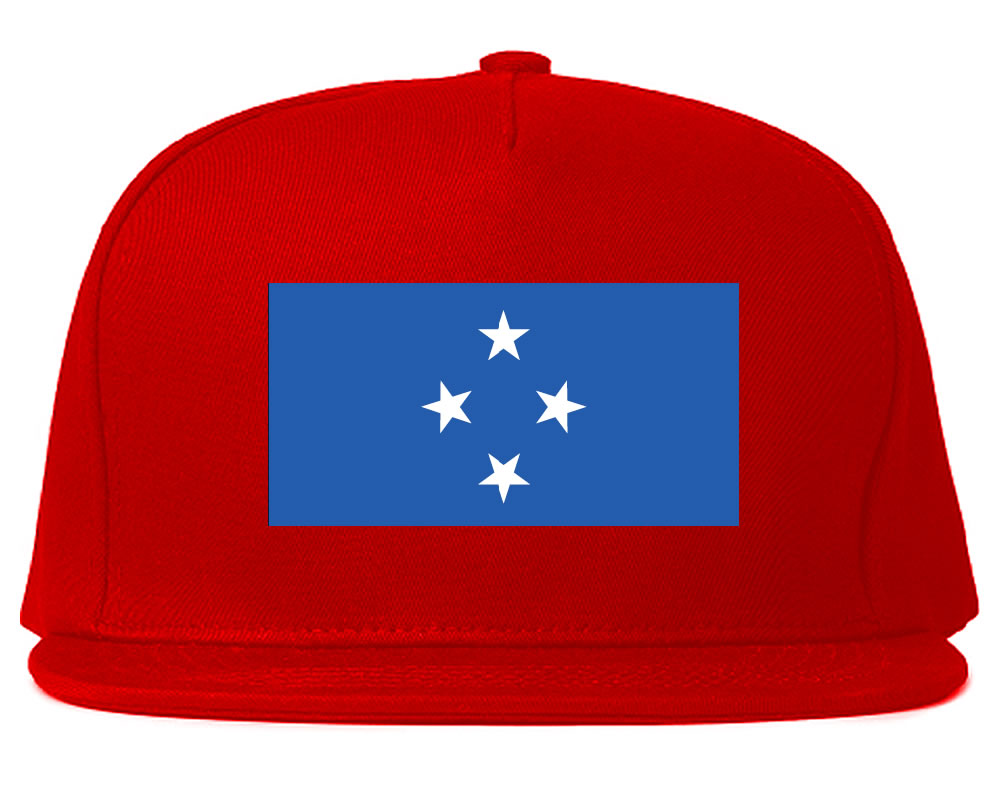 Micronesia Flag Country Printed Snapback Hat Cap Red