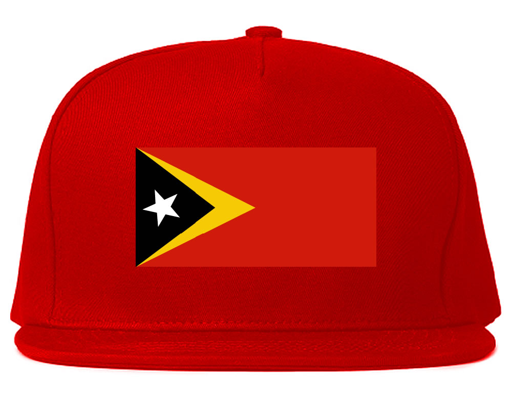 Timor-Leste Flag Country Printed Snapback Hat Cap Red