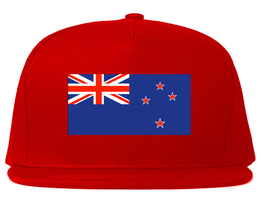 New Zealand Flag Country Printed Snapback Hat Cap Red