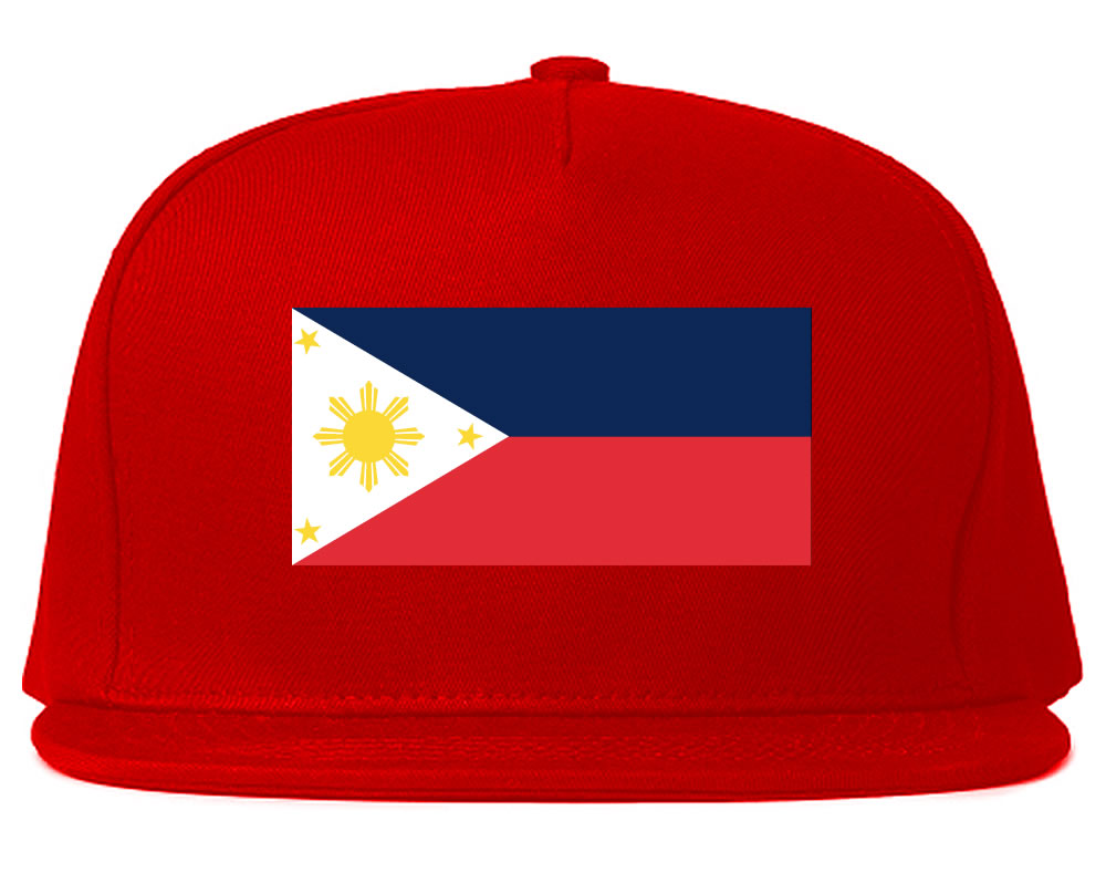Philippines Flag Country Printed Snapback Hat Cap Red