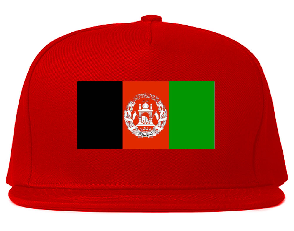 Afghanistan Flag Country Printed Snapback Hat Cap Red