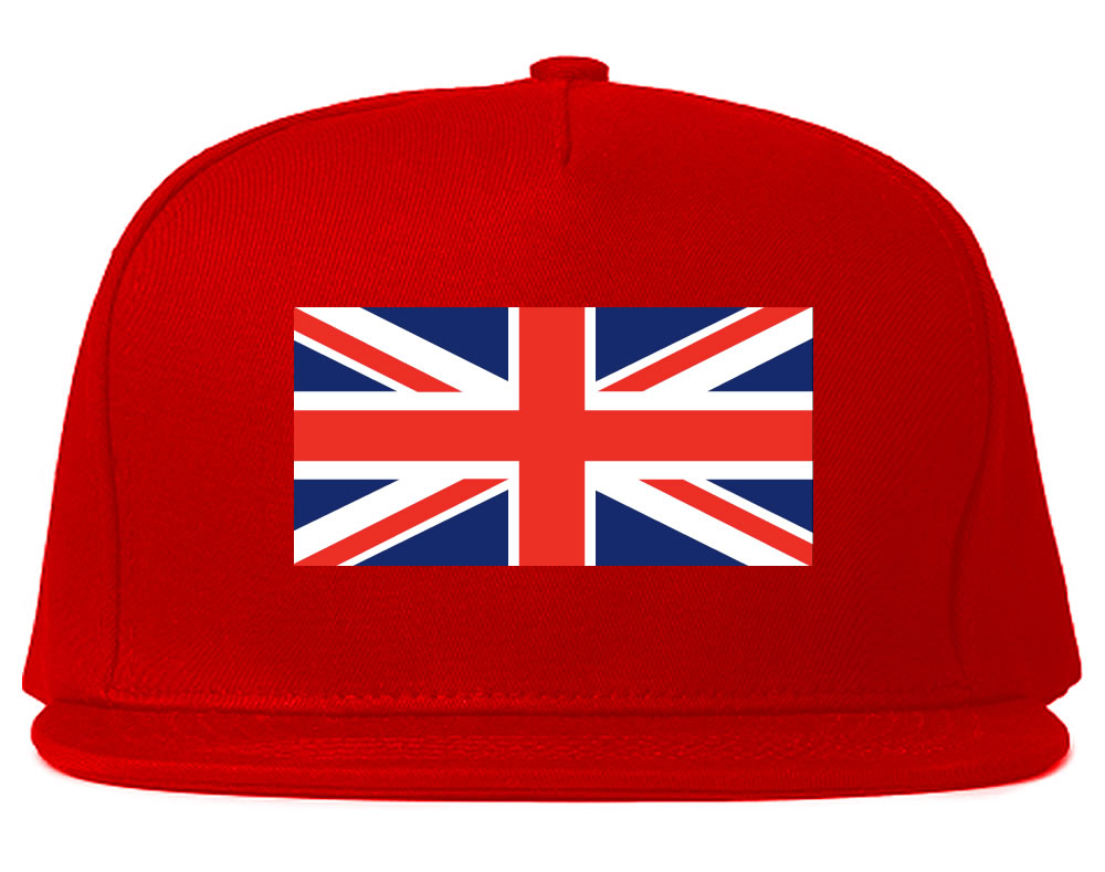 United Kingdom Flag Country Printed Snapback Hat Cap Red