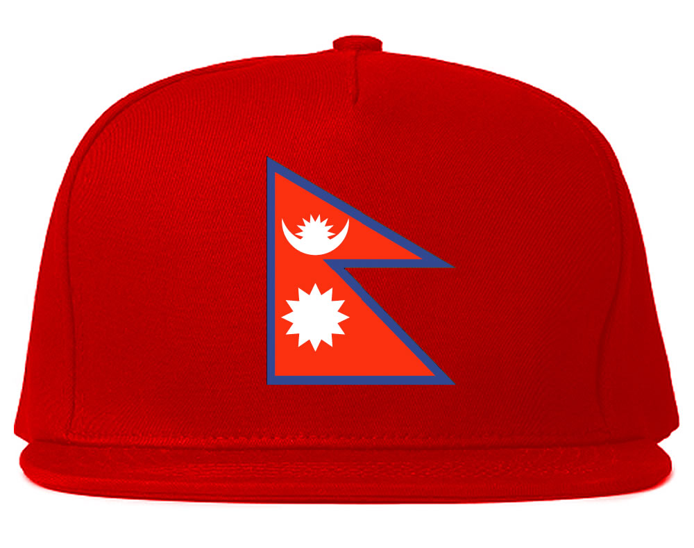 Nepal Flag Country Printed Snapback Hat Cap Red