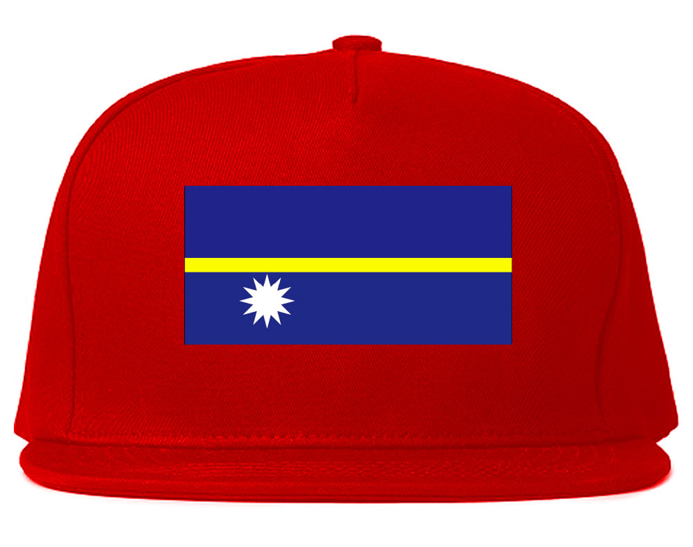 Nauru Flag Country Printed Snapback Hat Cap Red