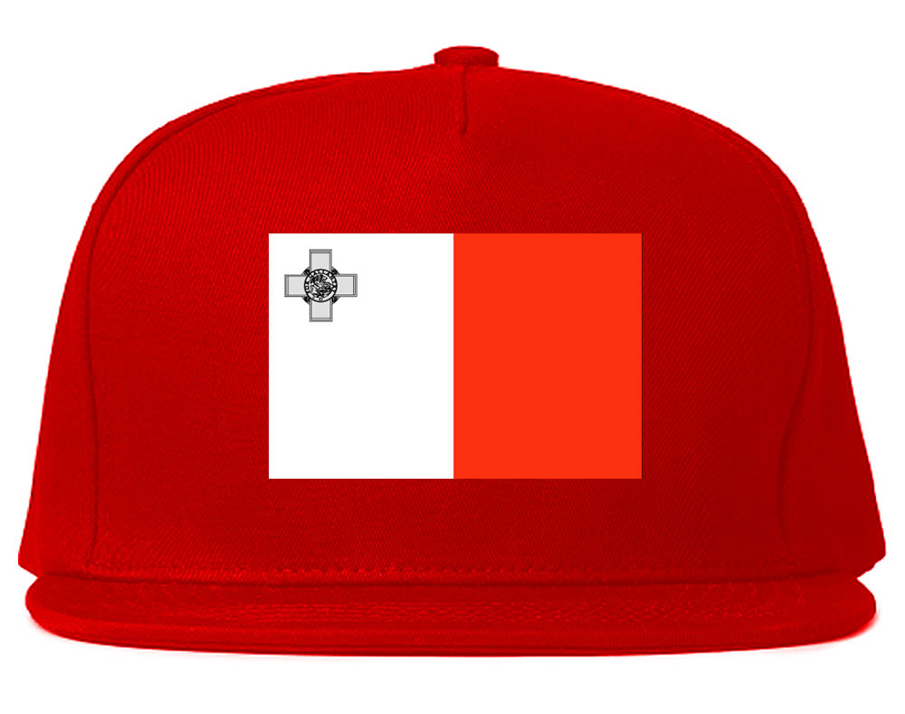 Malta Flag Country Printed Snapback Hat Cap Red