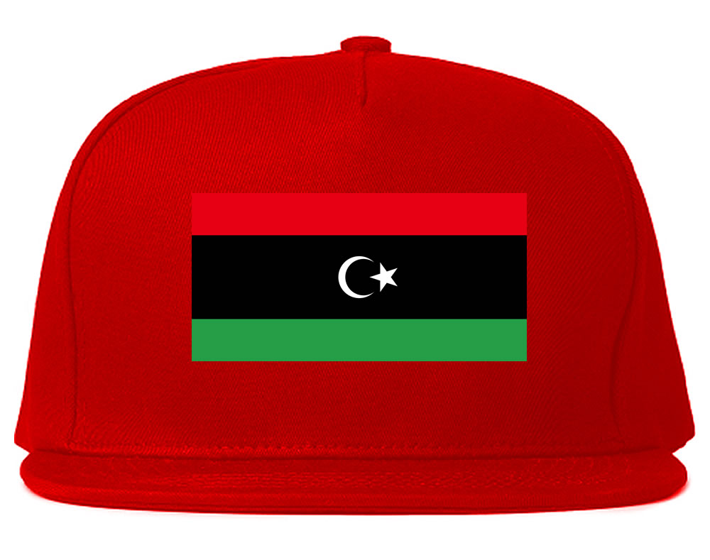 Libya Flag Country Printed Snapback Hat Cap Red