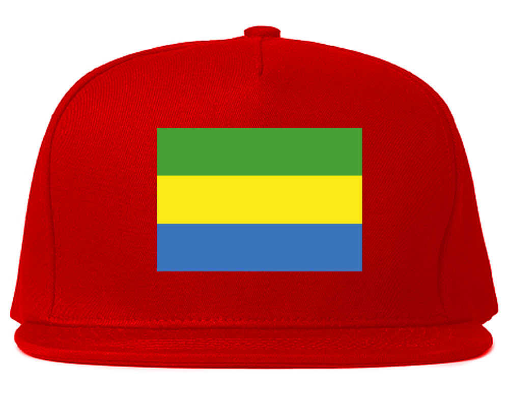 Gabon Flag Country Printed Snapback Hat Cap Red
