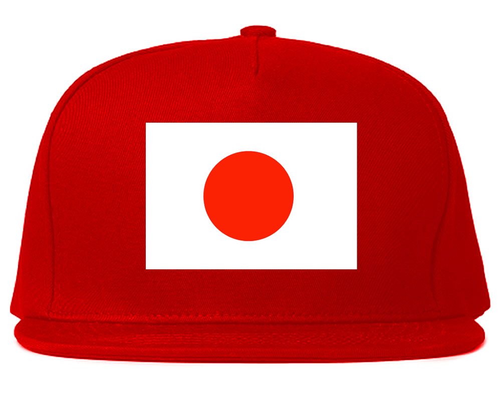 Japan Flag Country Printed Snapback Hat Cap Red