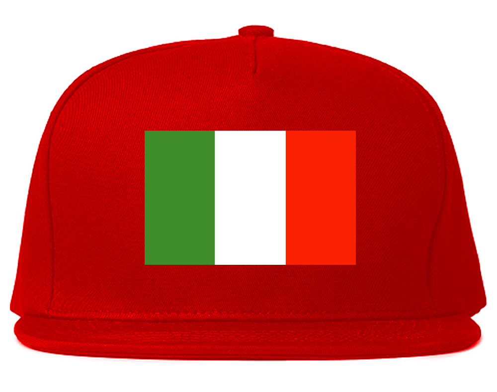 Italy Flag Country Printed Snapback Hat Cap Red