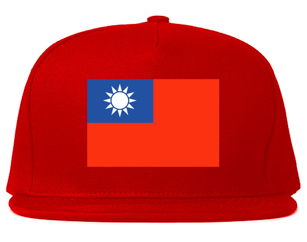 Taiwan Flag Country Printed Snapback Hat Cap Red