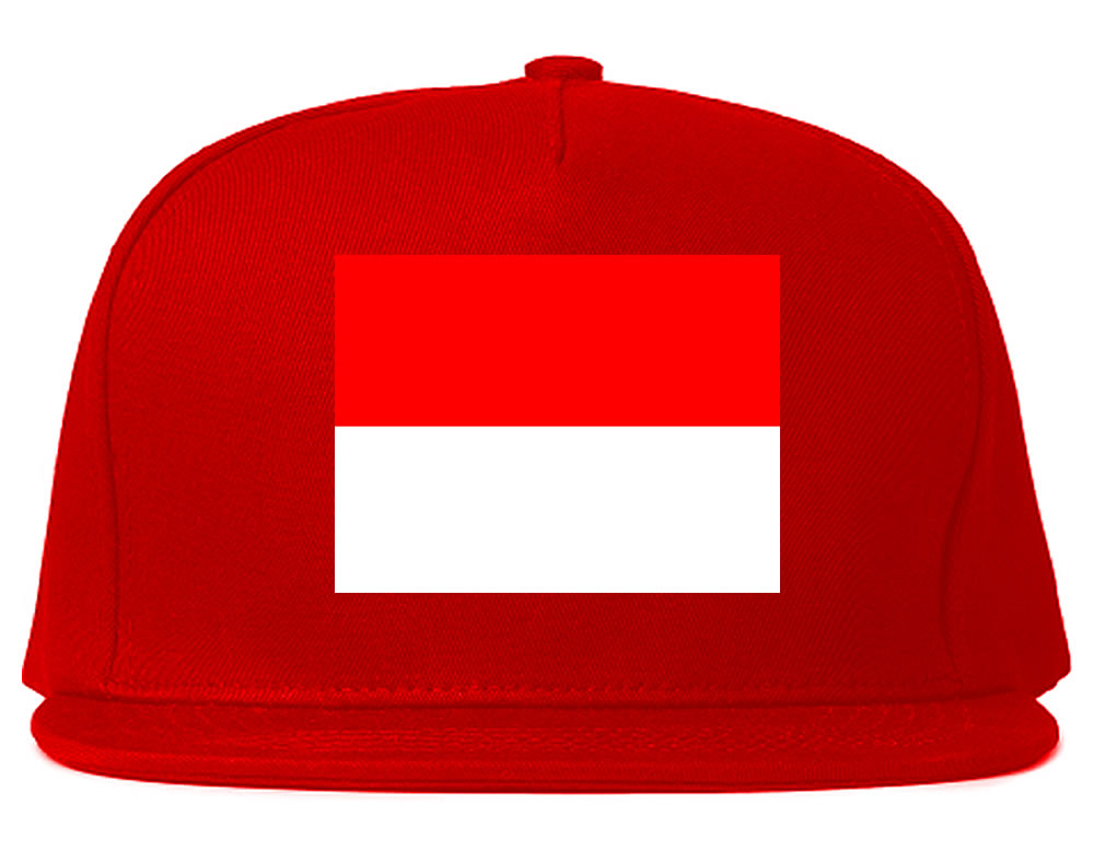Monaco Flag Country Printed Snapback Hat Cap Red