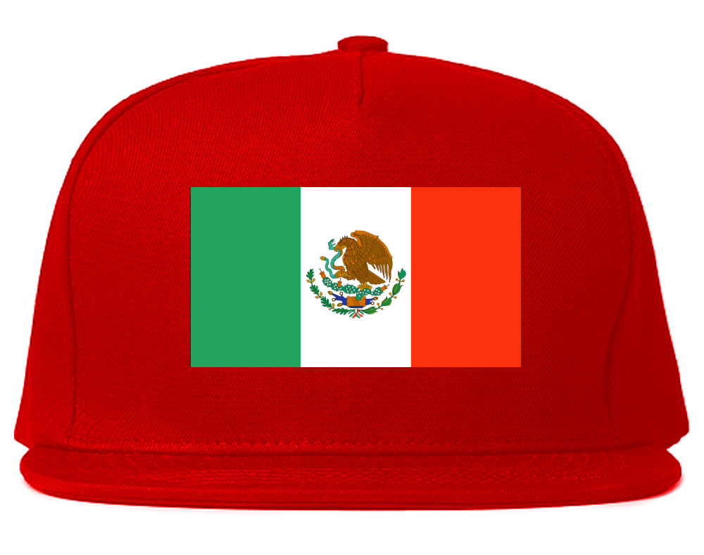Mexico Flag Country Printed Snapback Hat Cap Red