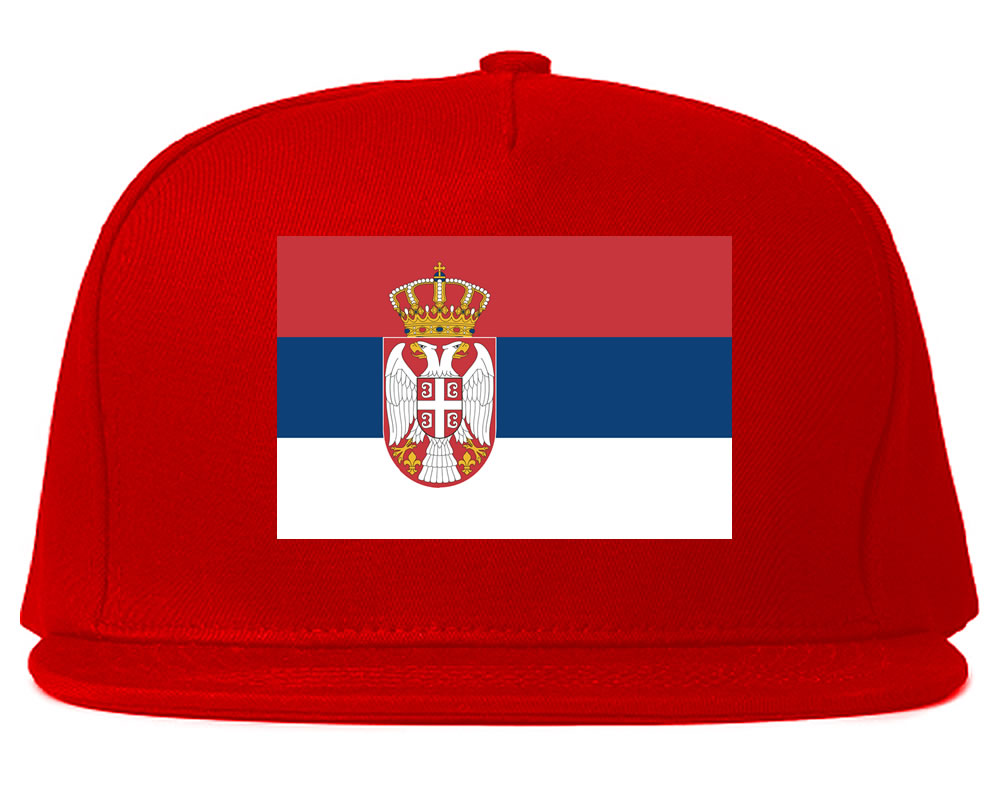 Serbia Flag Country Printed Snapback Hat Cap Red
