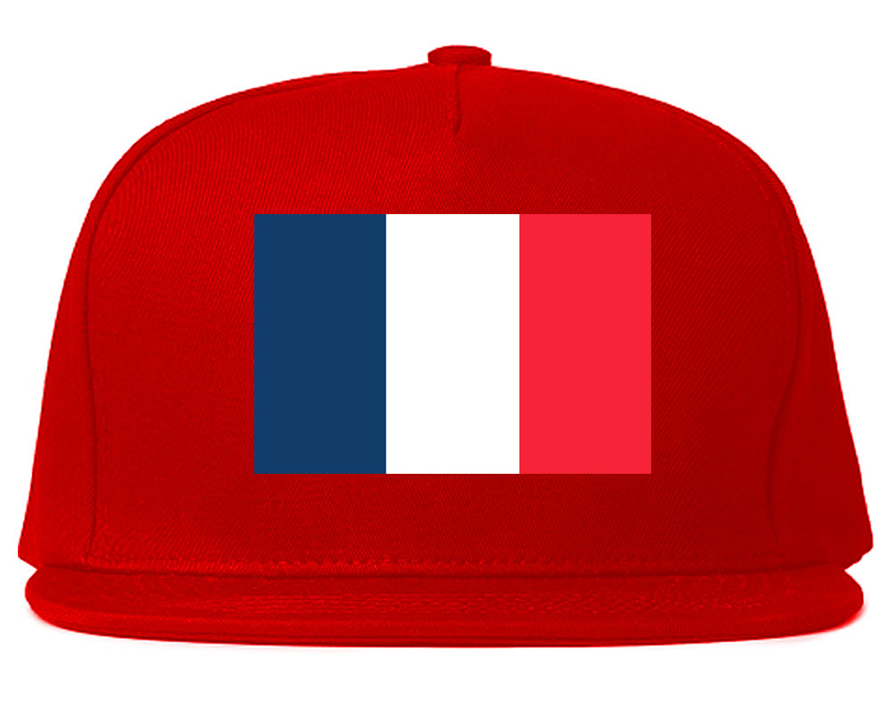 France Flag Country Printed Snapback Hat Cap Red