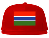 Gambia Flag Country Printed Snapback Hat Cap Red