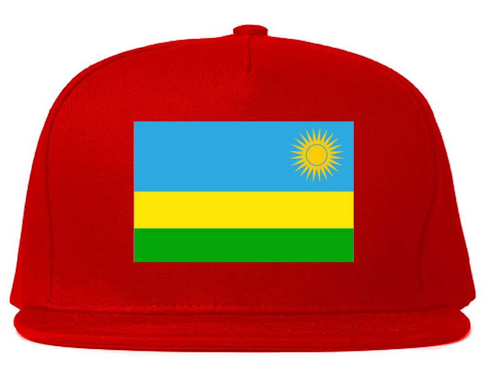 Rwanda Flag Country Printed Snapback Hat Cap Red