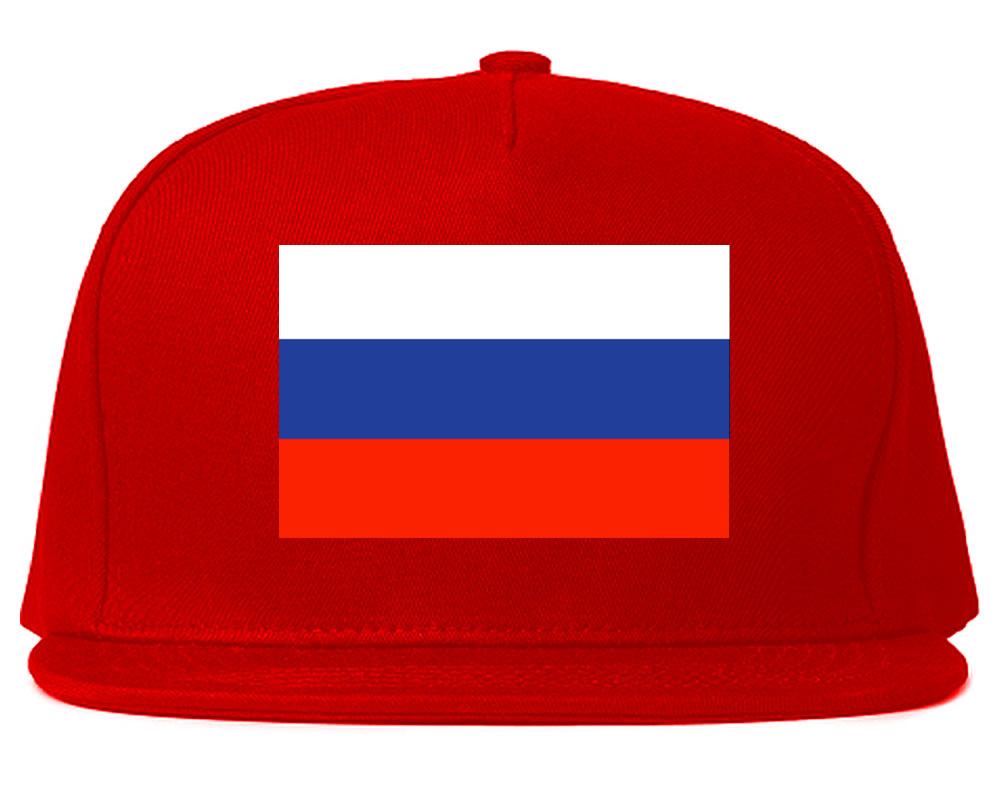 Russia Flag Country Printed Snapback Hat Cap Red