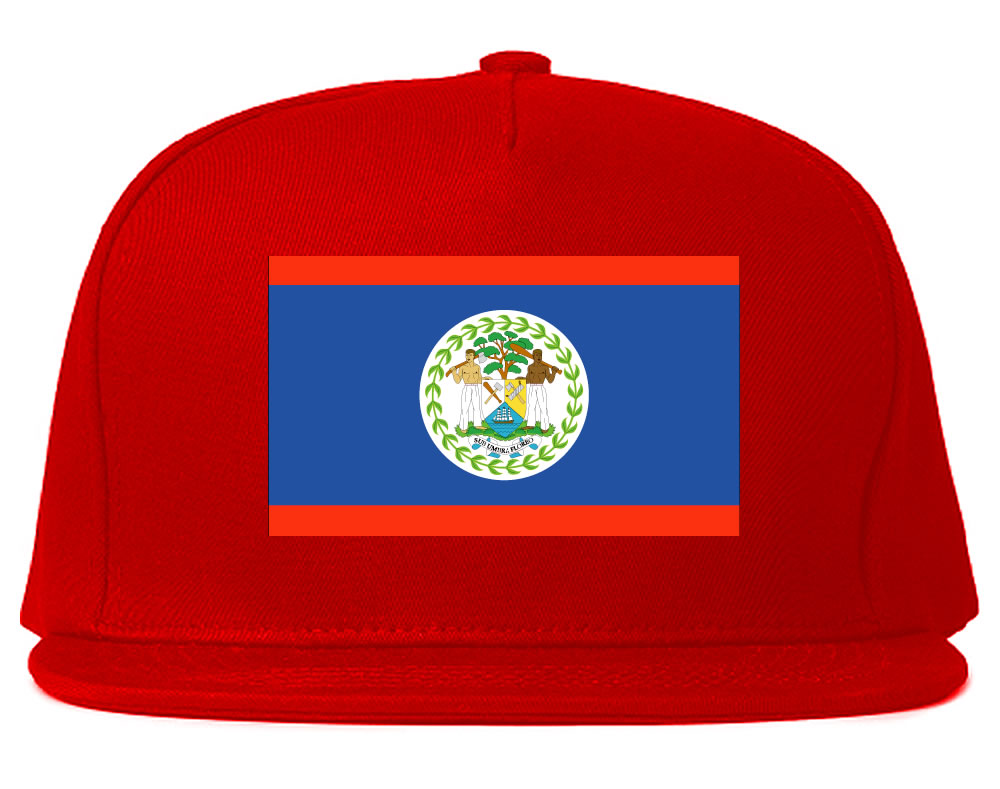 Belize Flag Country Printed Snapback Hat Cap Red