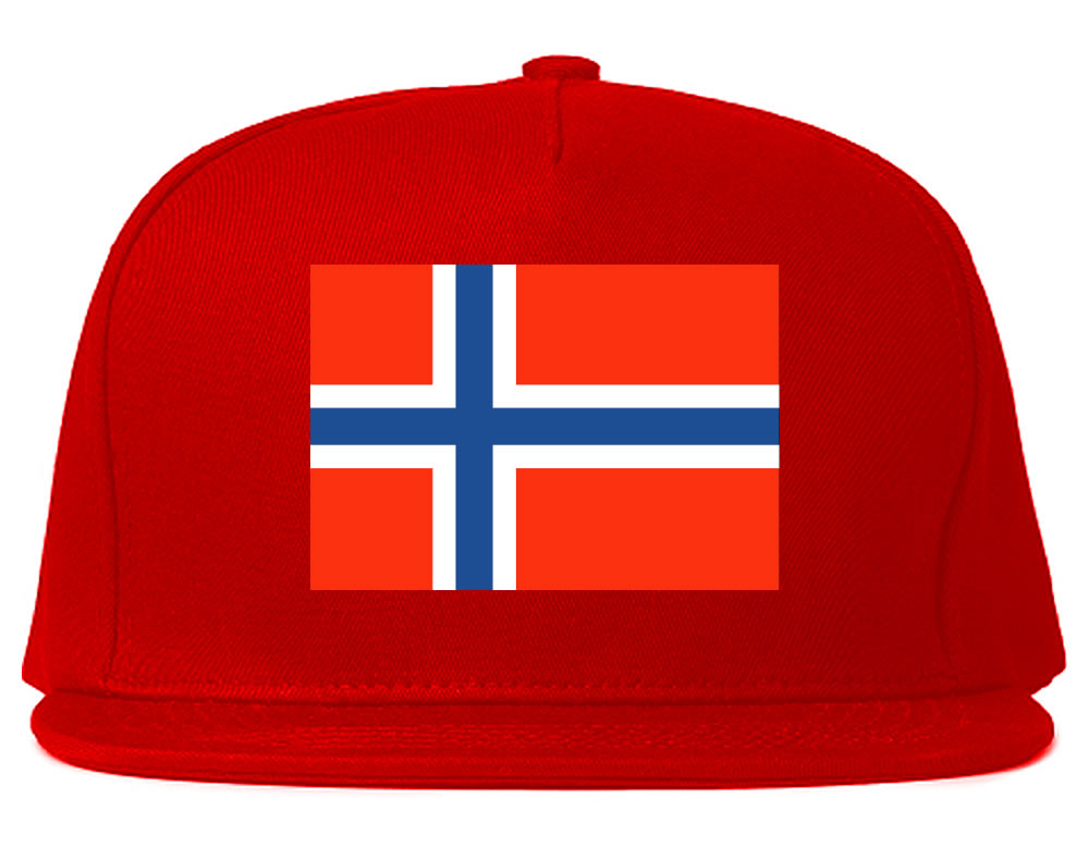 Norway Flag Country Printed Snapback Hat Cap Red