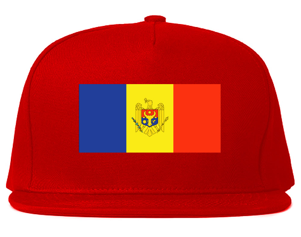Moldova Flag Country Printed Snapback Hat Cap Red