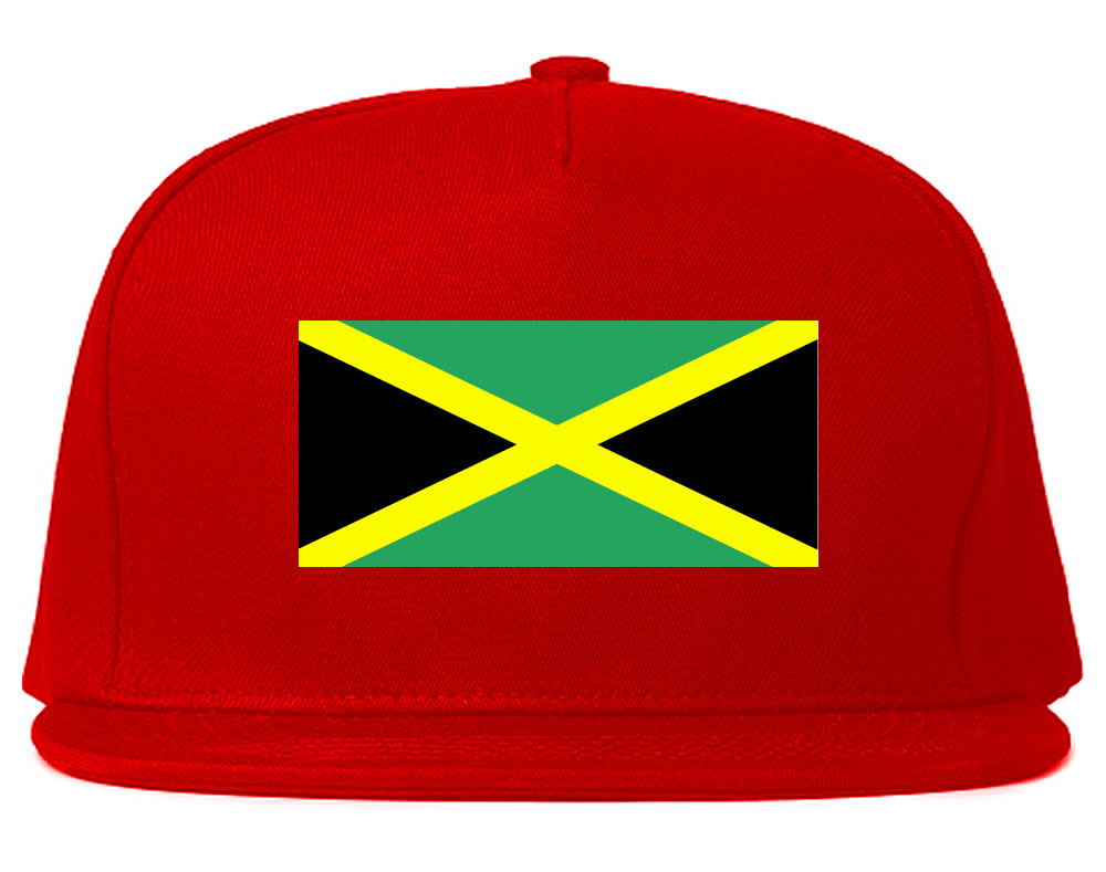 Jamaica Flag Country Printed Snapback Hat Cap Red