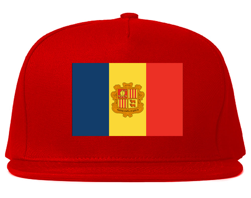 Andorra Flag Country Printed Snapback Hat Cap Red