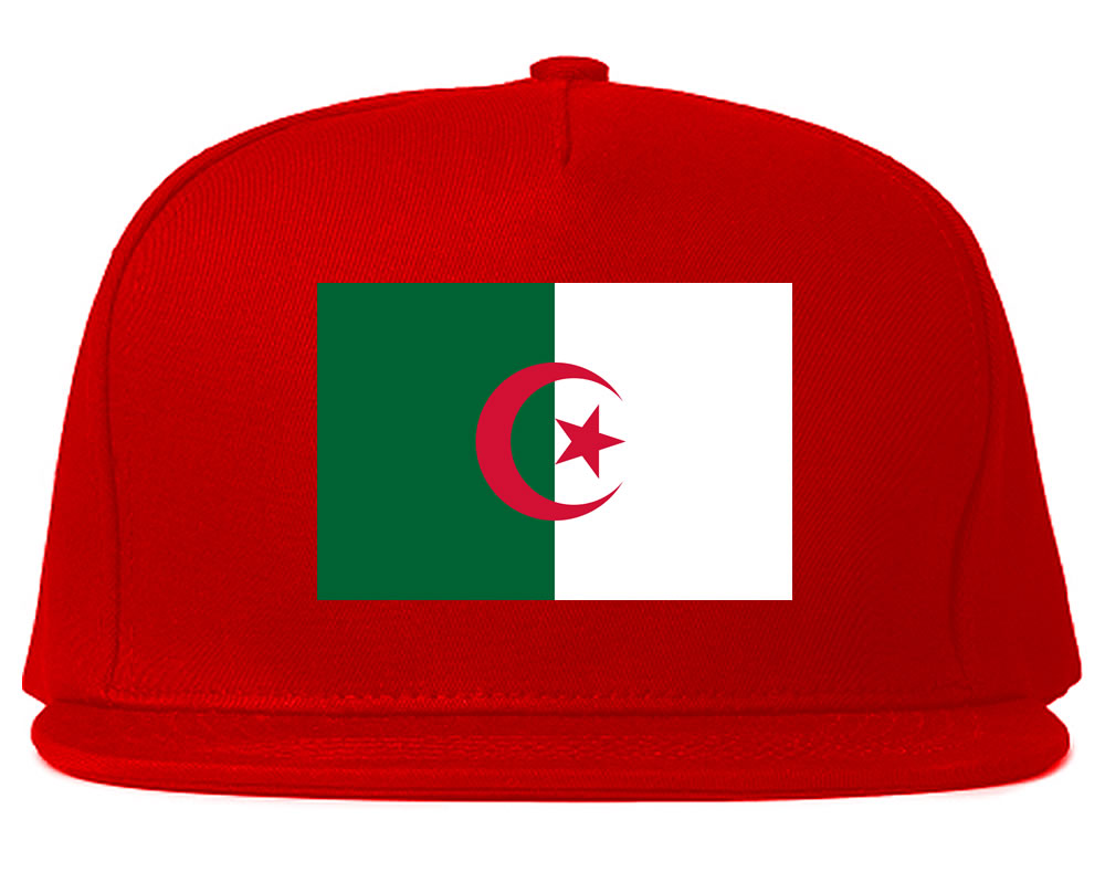 Algeria Flag Country Printed Snapback Hat Cap Red