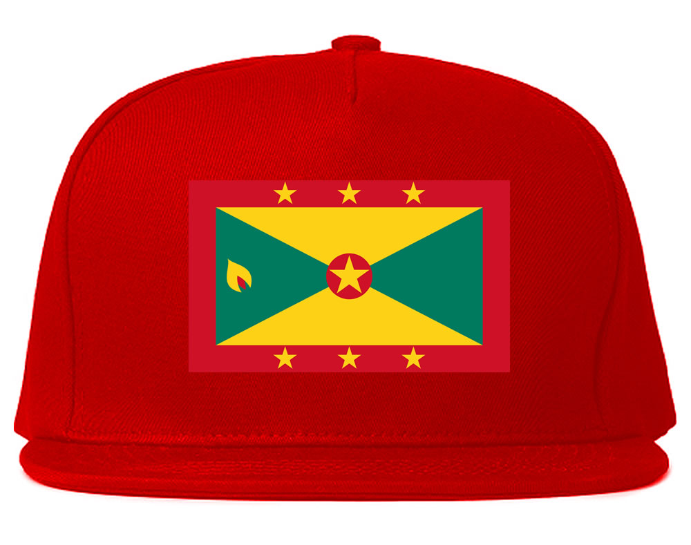 Grenada Flag Country Printed Snapback Hat Cap Red