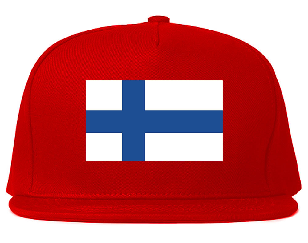 Finland Flag Country Printed Snapback Hat Cap Red