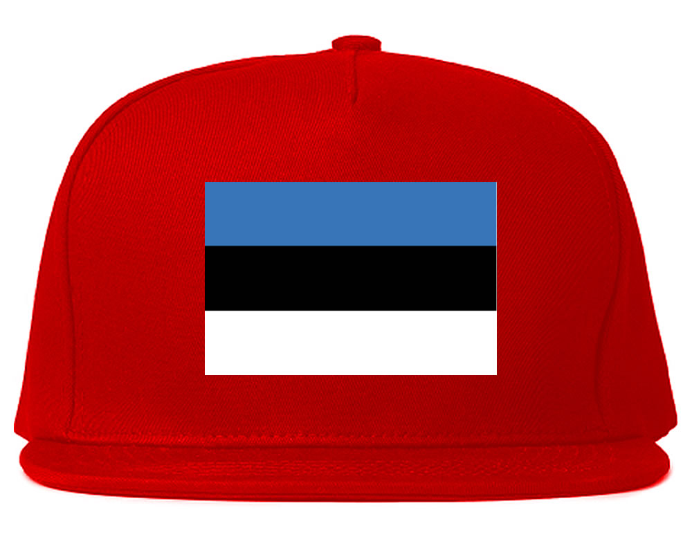 Estonia Flag Country Printed Snapback Hat Cap Red