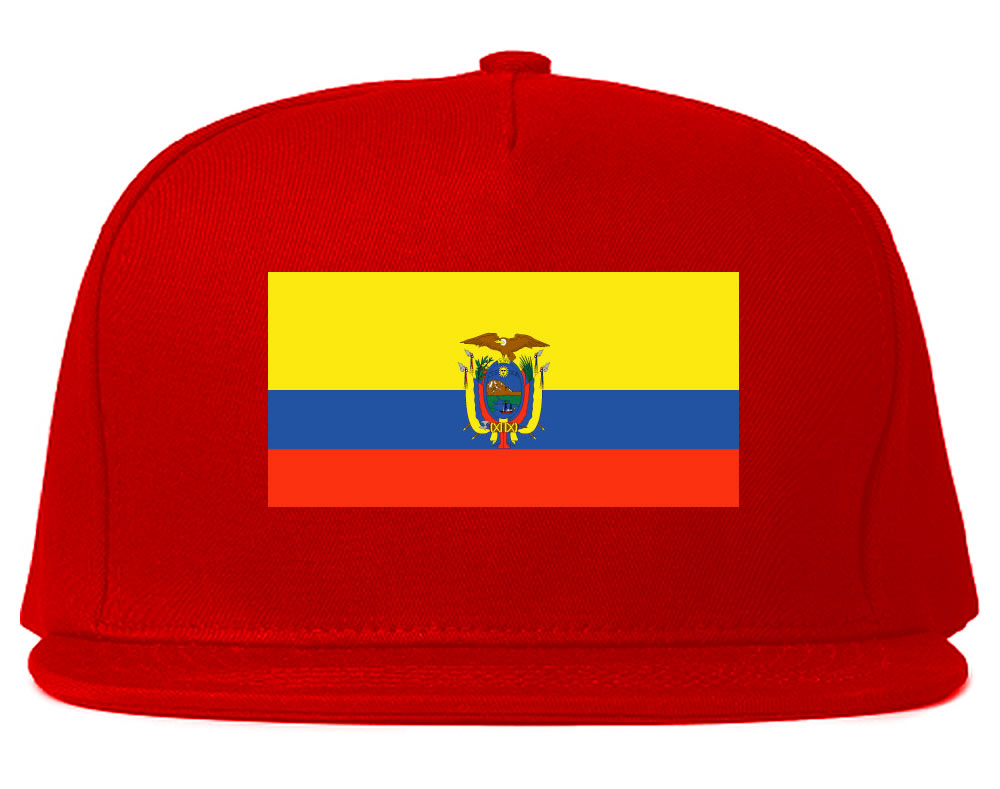 Ecuador Flag Country Printed Snapback Hat Cap Red