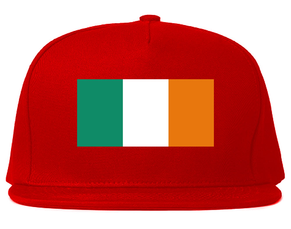 Ireland Flag Country Printed Snapback Hat Cap Red