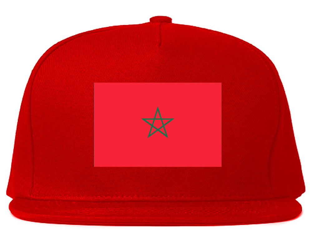 Morocco Flag Country Printed Snapback Hat Cap Red