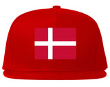Denmark Flag Country Printed Snapback Hat Cap Red