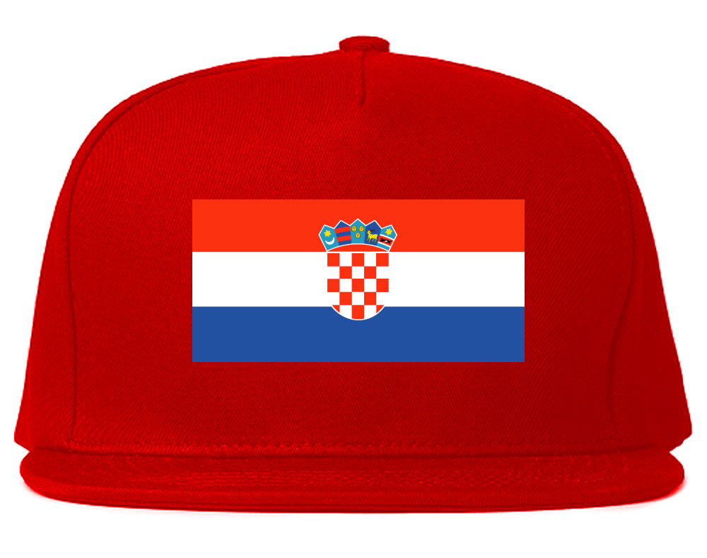 Croatia Flag Country Printed Snapback Hat Cap Red