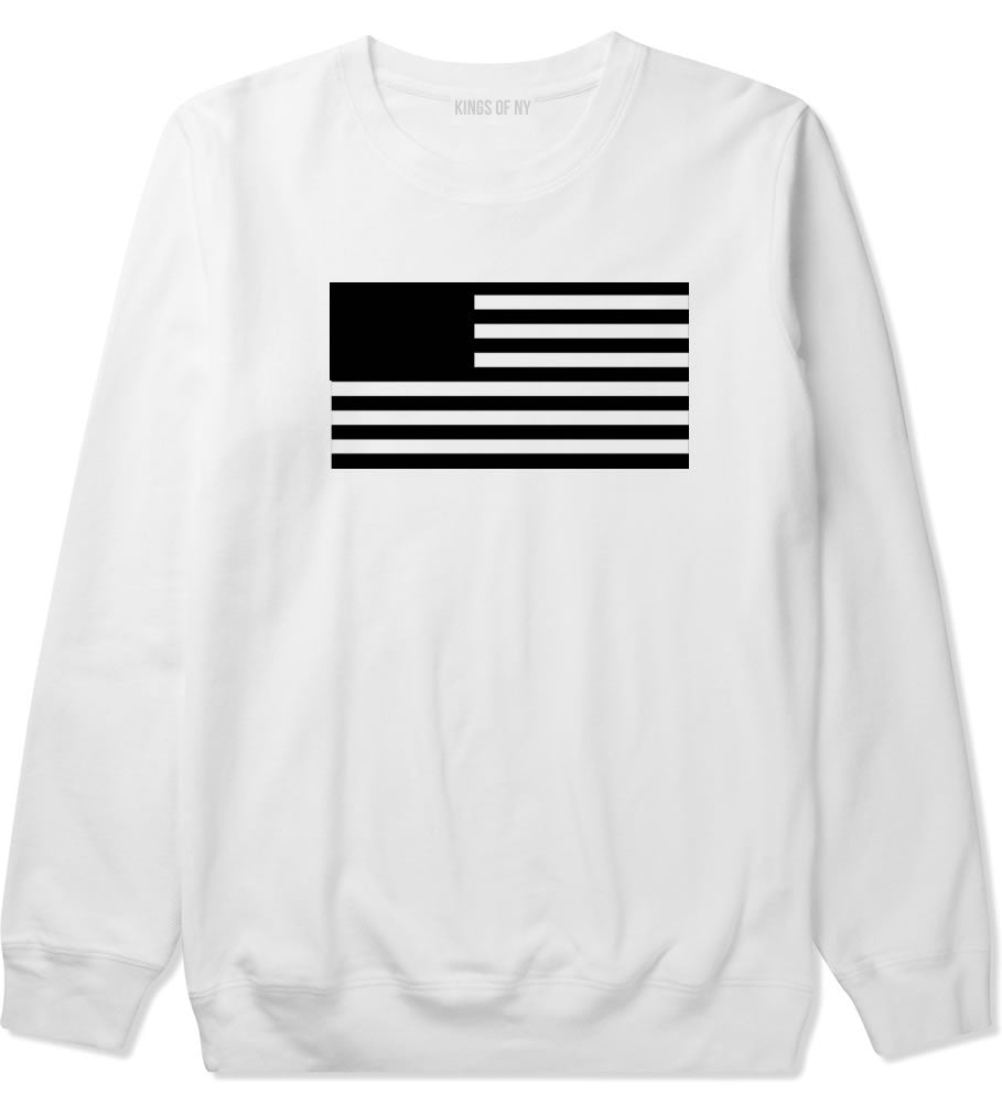 Kings Of NY American Flag Goth Style Crewneck Sweatshirt in White