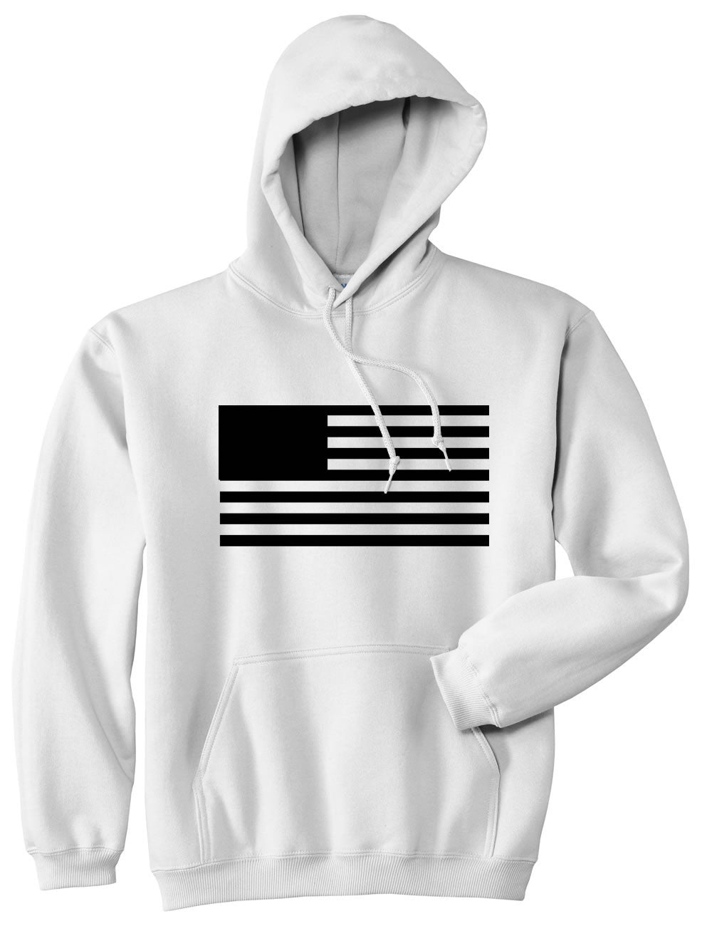 Kings Of NY American Flag Goth Style Pullover Hoodie Hoody in White