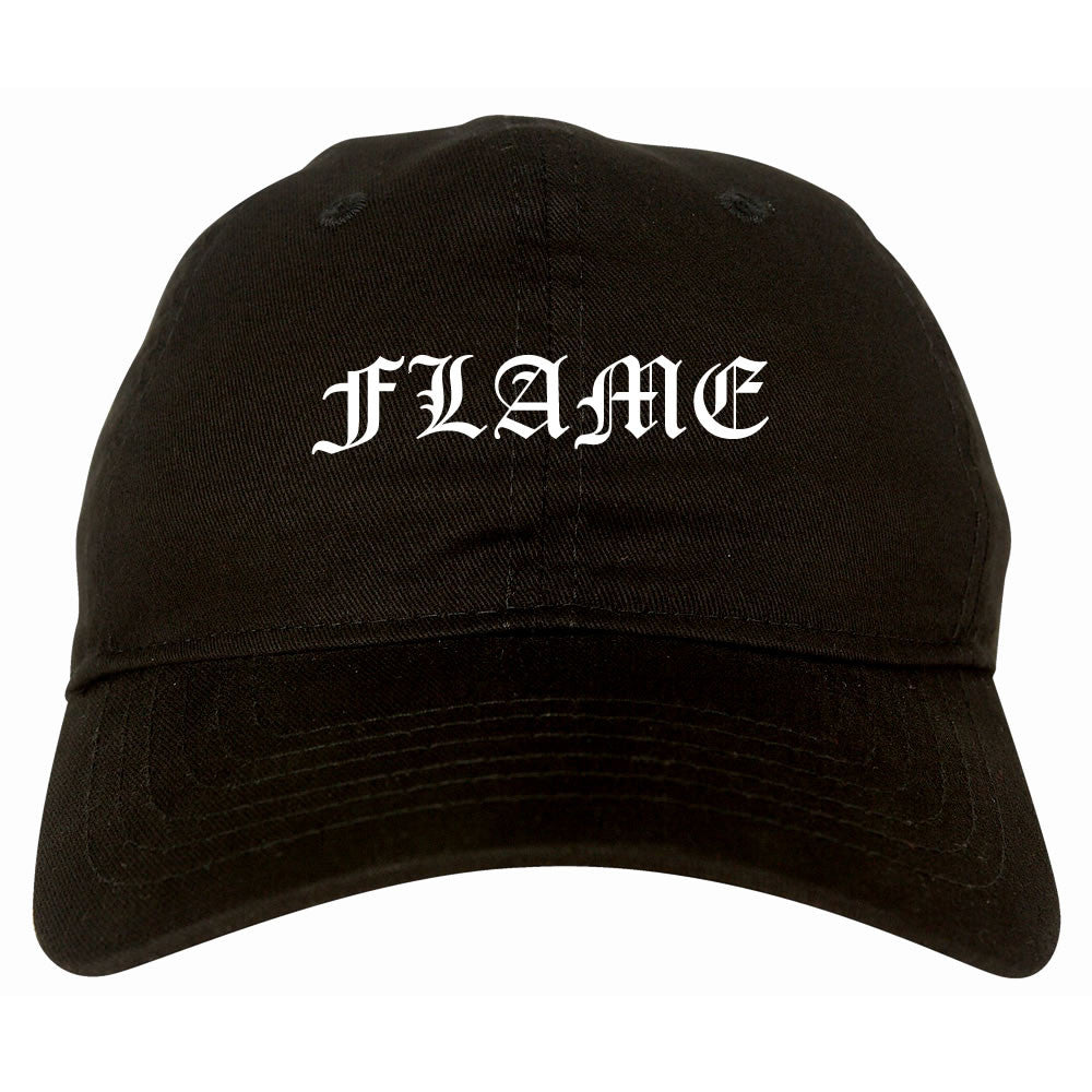 Flames of Fire Gold Frame Dad Hat in Black By Kings Of NY