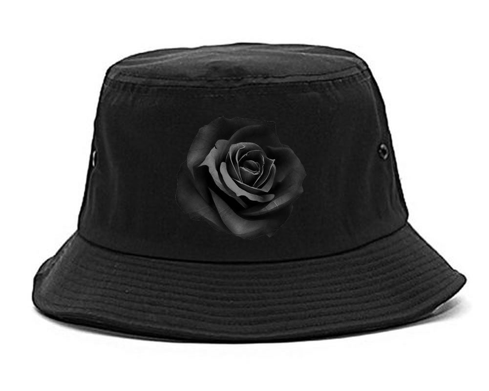 Noir Rose Flower Chest Logo Bucket Hat By Kings Of NY
