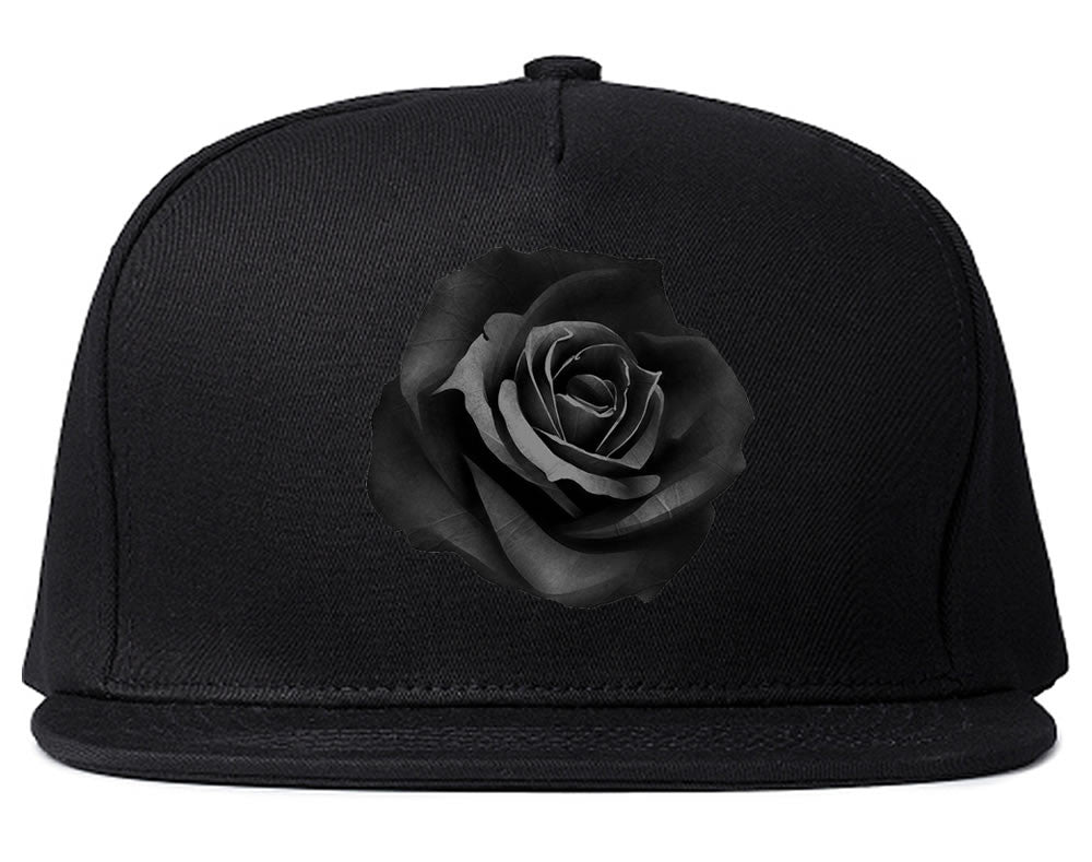 Noir Rose Flower Chest Logo Snapback Hat By Kings Of NY