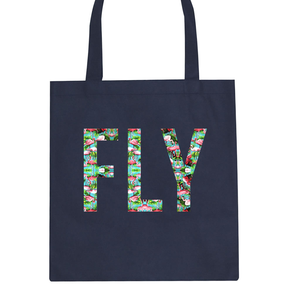 FLY Flamingo Print Summer Tote Bag By Kings Of NY