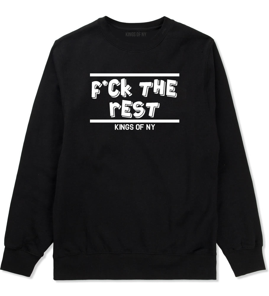 Fck The Rest Middle Finger Crewneck Sweatshirt in Black