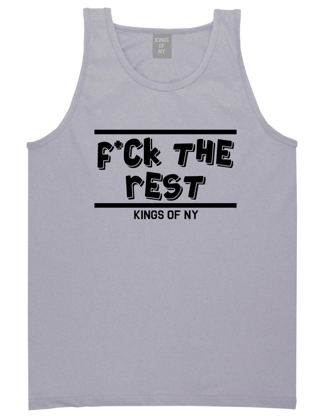 Fck The Rest Middle Finger Tank Top in Grey